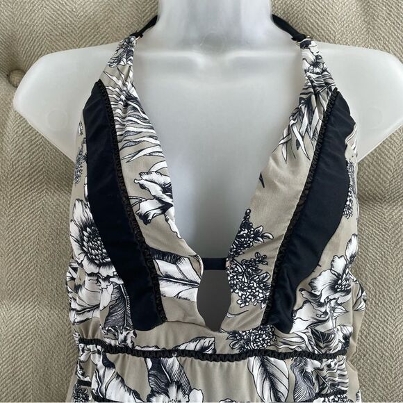 Leilani Neutral Tone 1pc Swimsuit Halter Neck Open Back 12 - Picture 2 of 9